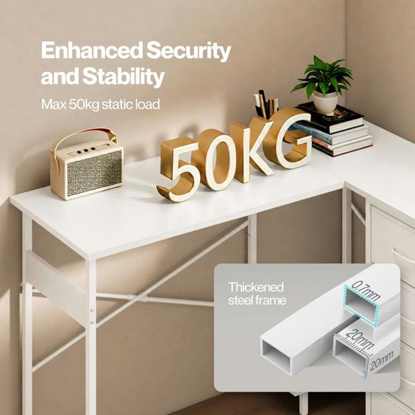 Levede L-shaped Office Desk Corner Computer Table with Storage USB Power Charing