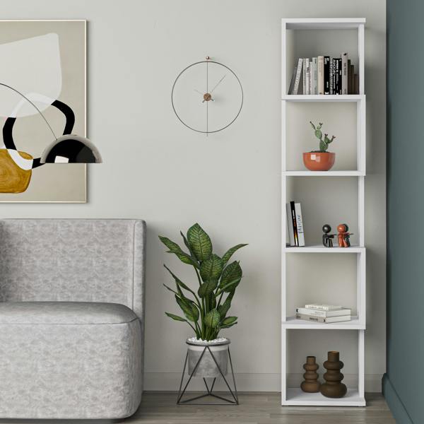 Decortie Piri 5 Tier Tall Freestanding Bookcase (H) 161cm