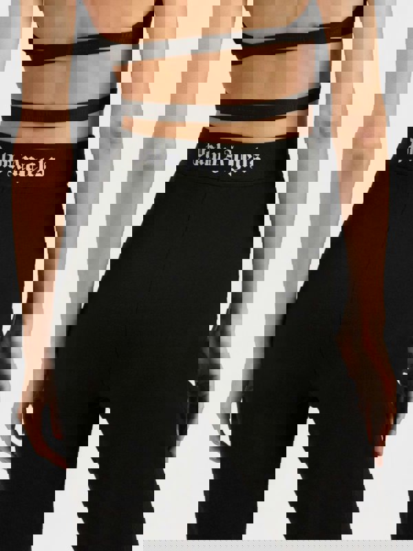 Palm Angels Logo Tape Flare Sweatpants Black - Womens