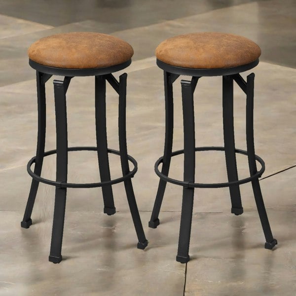 Rafaelo Mobilia Set Of 2 Industrial Swivel Bar Stools 72.8CM