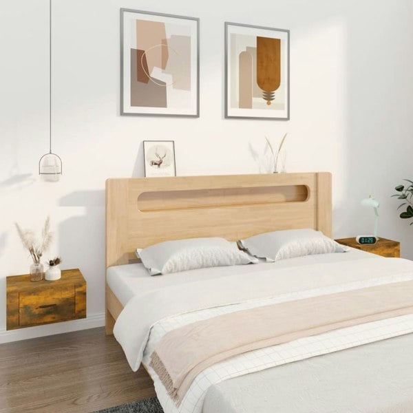 Berkfield Wall-mounted Bedside Cabinets 2 pcs Smoked Oak 50x36x25 cm
