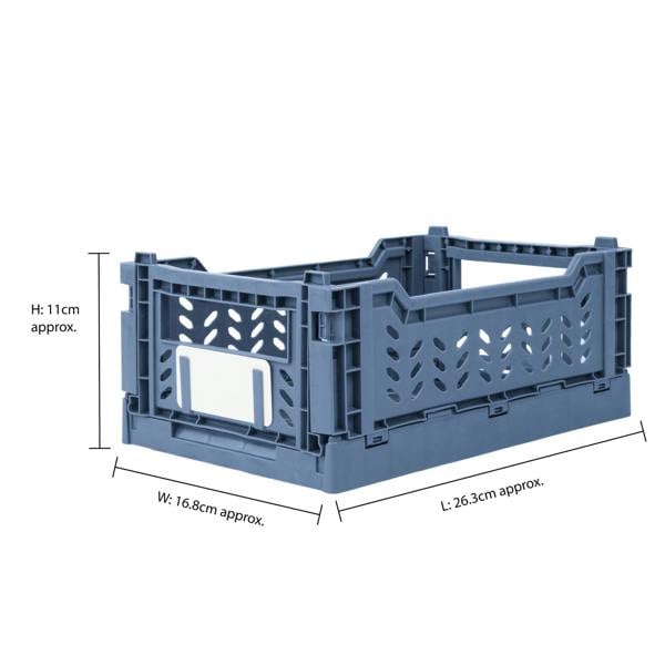 JVL STACKIT - Plastic Foldable Storage Crate - 4L - Blue