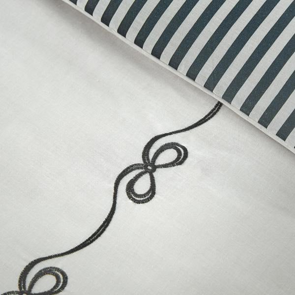 Catherine Lansfield Bow Embroidery Duvet Cover Set Cream / Black