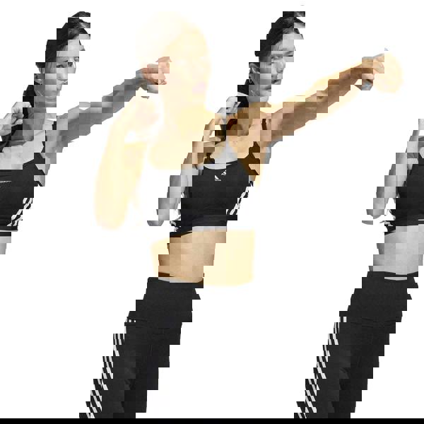 Adidas Womens/Ladies Aeroreact Light Support Training Sports Bra - Black/White - 