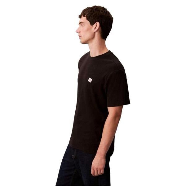 Calvin Klein Mens Badge Waffle T-Shirt - Black - 