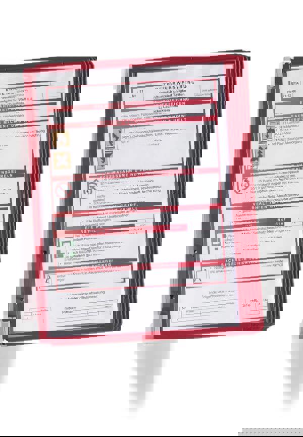 Durable VARIO WALL 5 Display Panel Desk Stand | 5 Panels | A4 Red