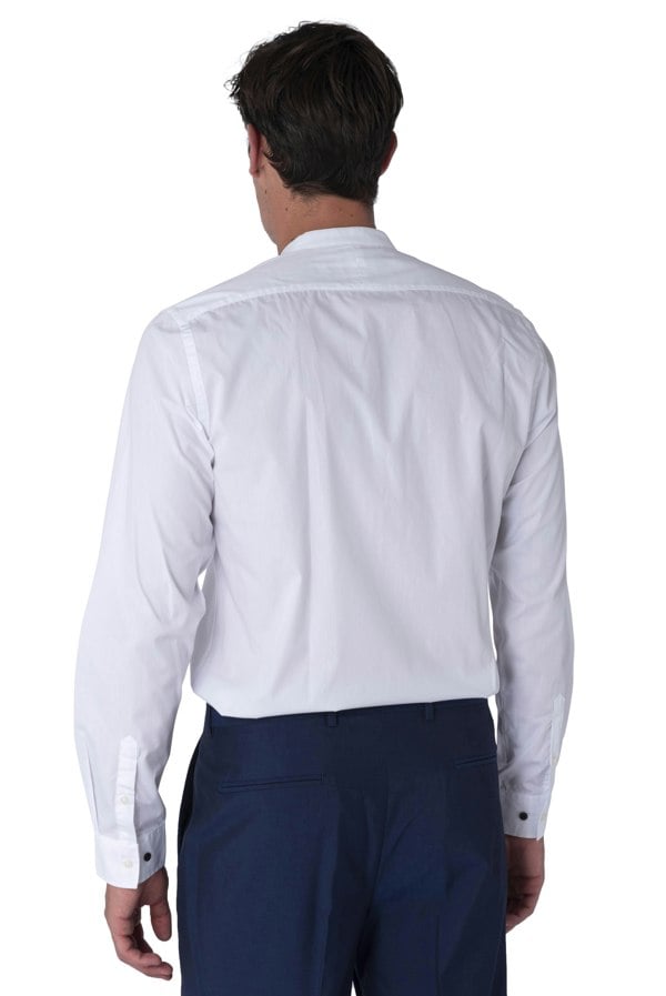 Harry Brown London Joshua Grandad Cotton Shirt - White