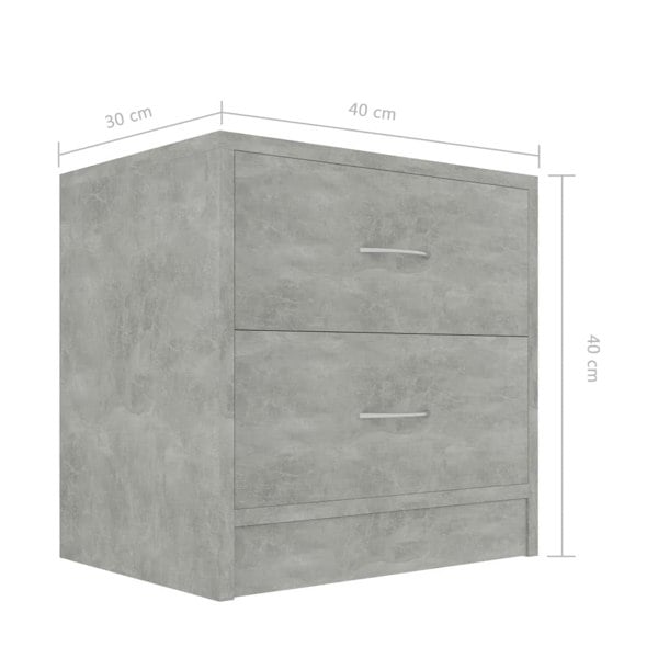 Berkfield Bedside Cabinet Concrete Grey 40x30x40 cm Engineered Wood