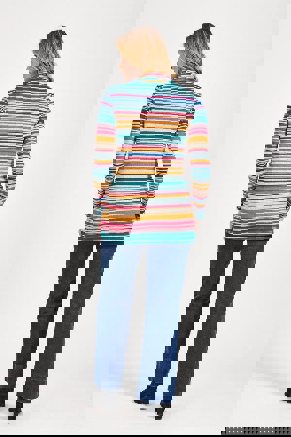 Multicolour Striped Cowl Neck Top