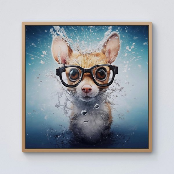 Warren Reed Splash Art Doormouse Framed Canvas