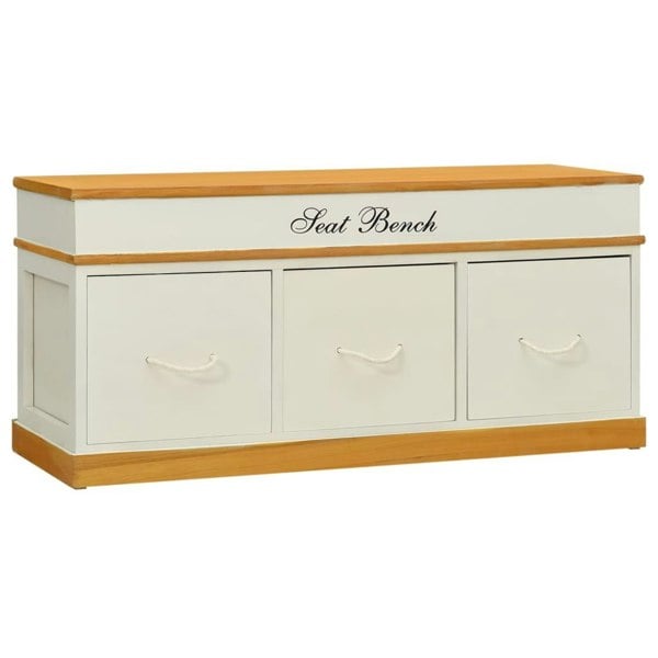 Berkfield Storage Bench Solid Paulownia Wood 100 cm