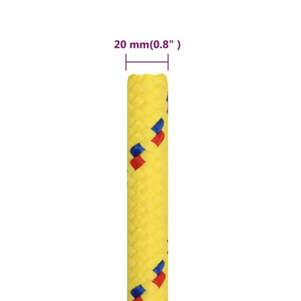 Berkfield Boat Rope Yellow 20 mm 100 m Polypropylene