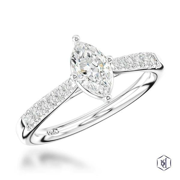 Sarah Layton Platinum Marquise Cut Diamond Engagement Ring - 0.71ct
