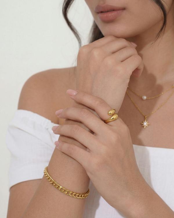 Elk & Bloom Chunky Double Dome 14K Gold Ring