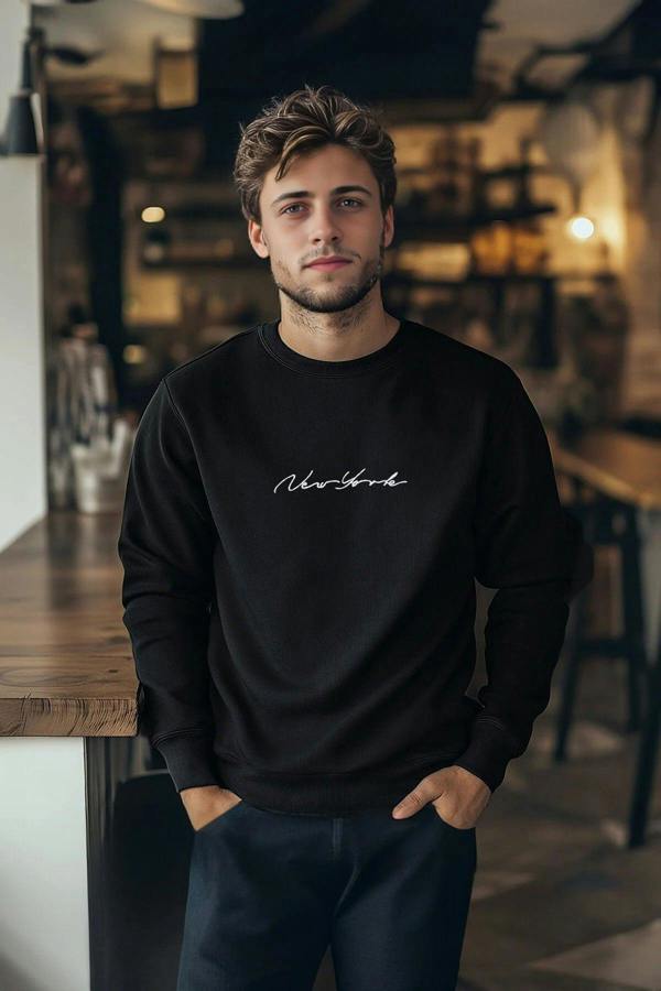 WOVCOR 100% Cotton Regular Embroidered Polar Fleece Men's Sweatshirt