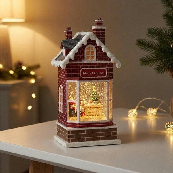 Garden Greatness Festive LED Light Up House Snowglobe Ornament