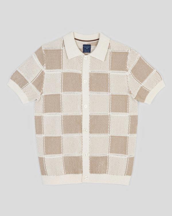Steel & Jelly Croxley - Knitted Patchwork Short Sleeve Shirt