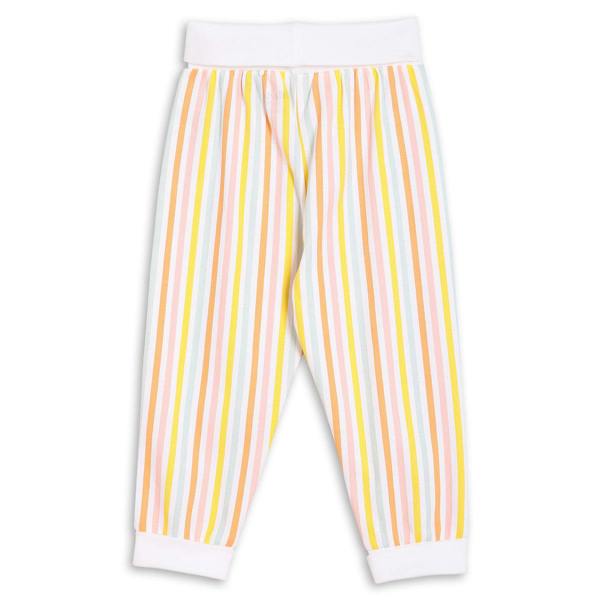 Mini Cuddles Baby Girls 3pk Fruits Print, Solid And Striped Leggings, Multicolour