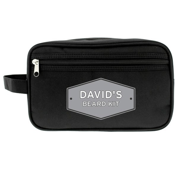 Personalised Memento Company Personalised Plaque Black Toiletry Bag