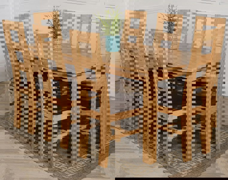 That's Furniture Oslo 180 x 90cm Large Oak Dining Set with Yale Oak Chairs