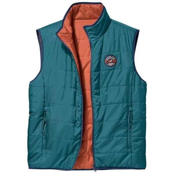 Atlas For Men Mens Reversible Padded Sleeveless Gilet - Pigeon Blue/Orange