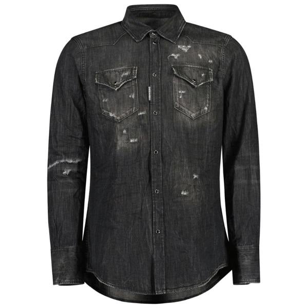 DSQUARED2 Classic Western Worn Denim Black Shirt W30