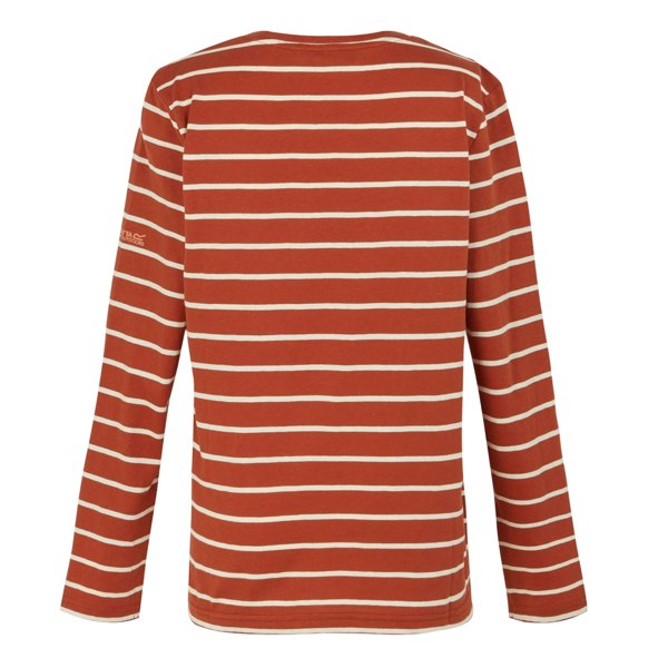 Regatta Womens/Ladies Federica II Stripe Long-Sleeved T-Shirt - Red Ochre/Light Vanilla