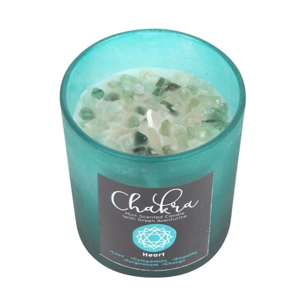 Serano Heart Chakra Mint Crystal Chip Candle