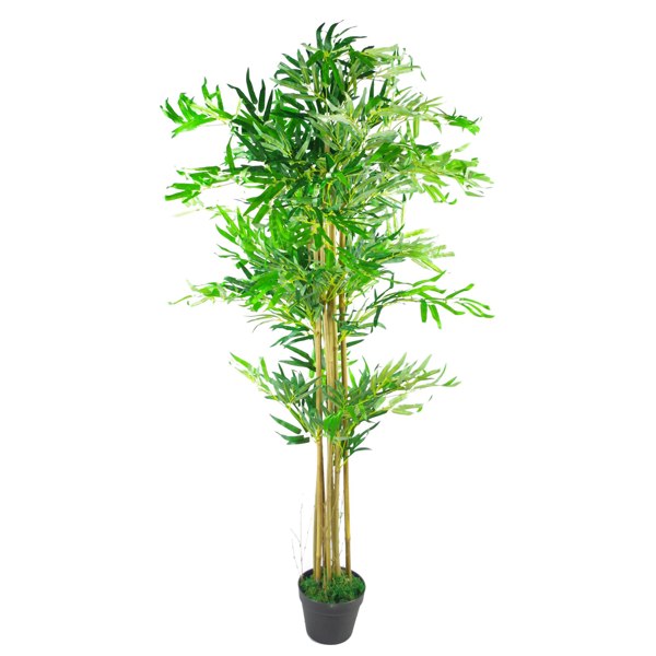 Leaf 150cm (5ft) Realistic Artificial Bamboo Plants Trees - XL with Copper Metal Planter