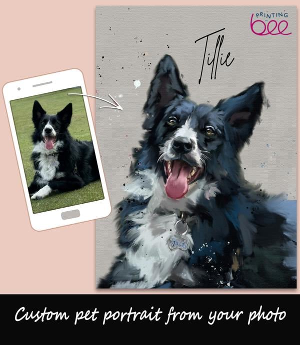 Custom Splatter Paint Dog Portrait