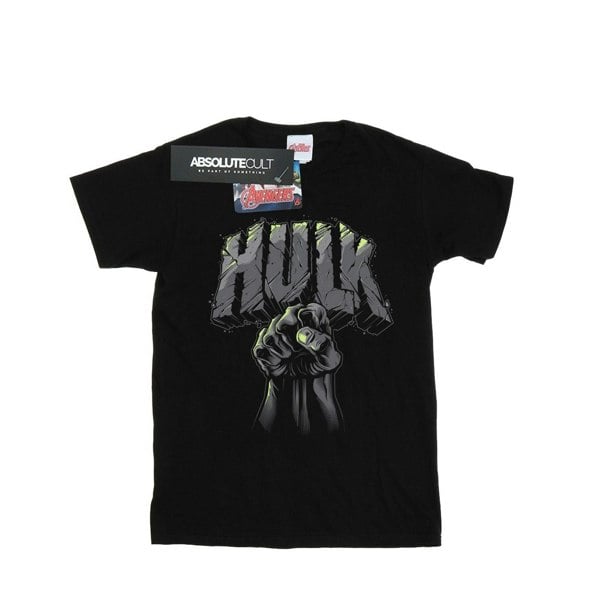 Marvel Boys Hulk Punch Logo T-Shirt - Black
