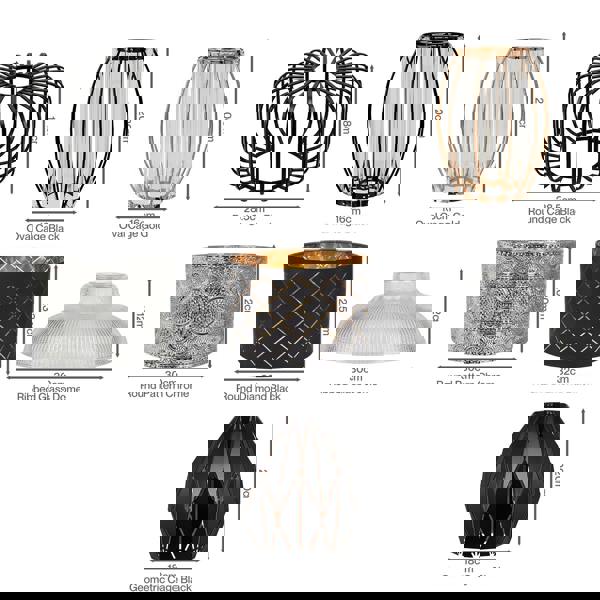 Emitto Ceiling Light Shade Easy Fit Pendant Lampshade Woven Metal Glass E27 B22