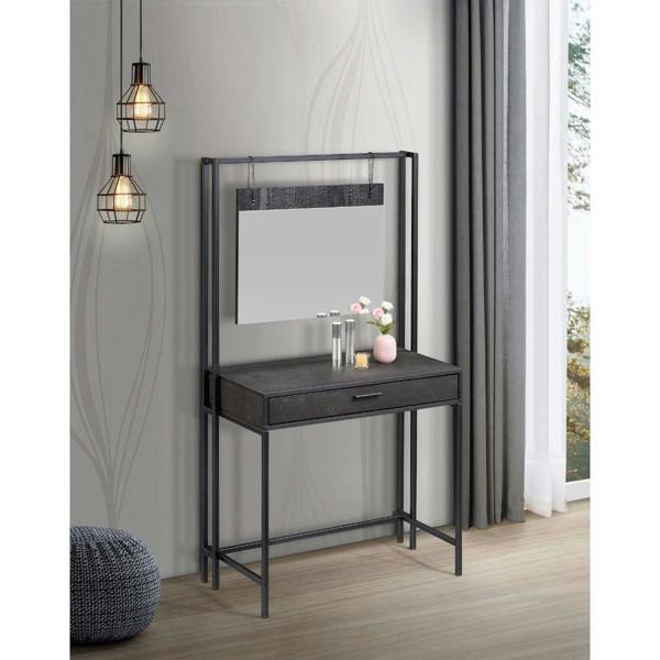 Timber Art Design Zahra Urban Bedroom Dressing Vanity Makeup Table Mirror & Drawer