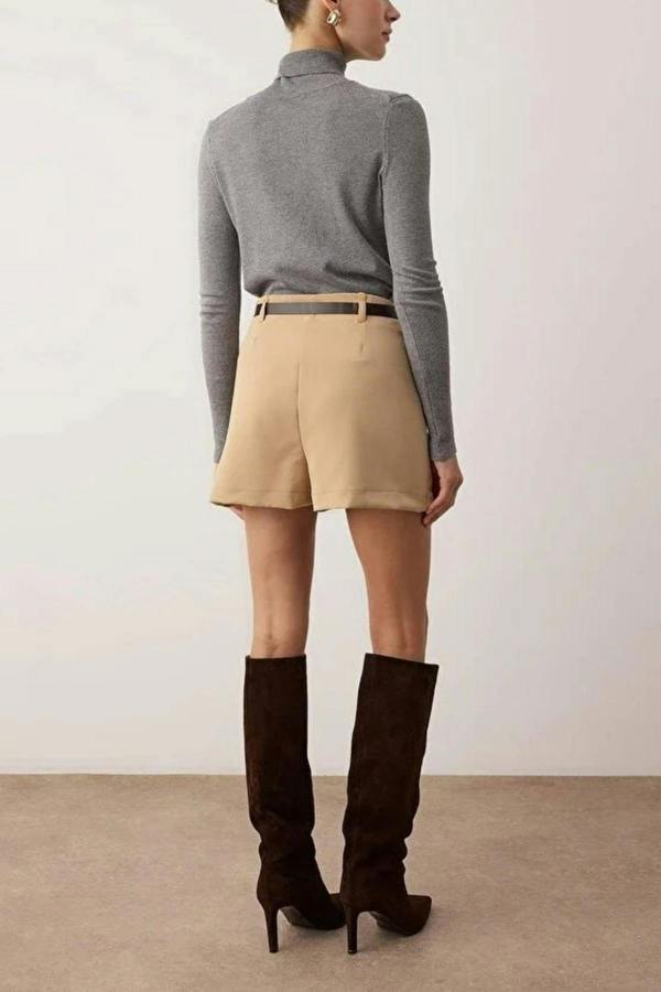 WOVCOR Belted Mini Short Skirt