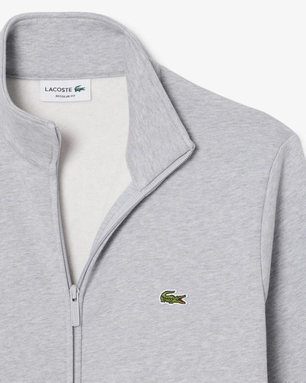Lacoste Half Zip Mens Fleece Sweatshirt - Silver Chine CCA | CHO | Designer Mens Sweatshirts
