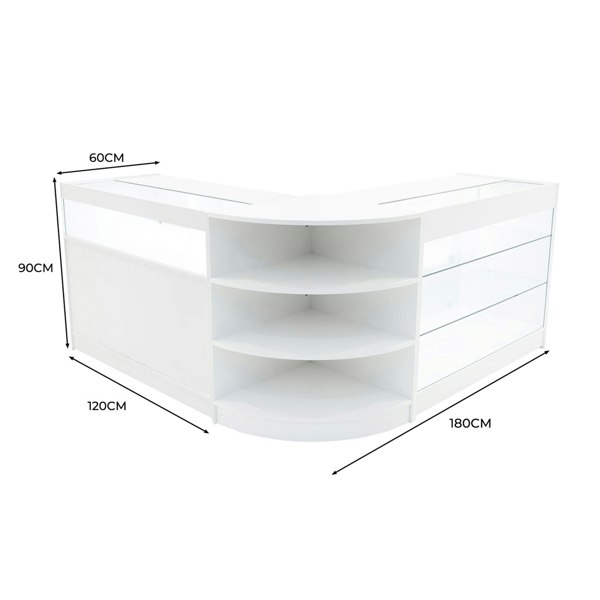 Monstershop Demeter LED Shop Counter Set K1200, B1200 & LM60 - White