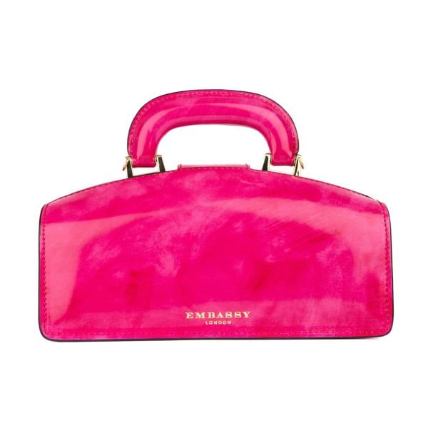 Embassy London Gazelle - Pink - Top handle bag with key lock in pink smooth genuine leather