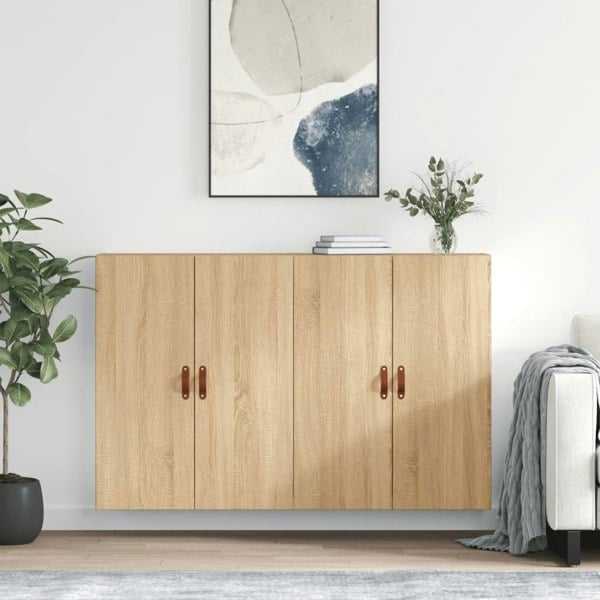Berkfield Wall Mounted Cabinets 2 pcs Sonoma Oak 69.5x34x90 cm