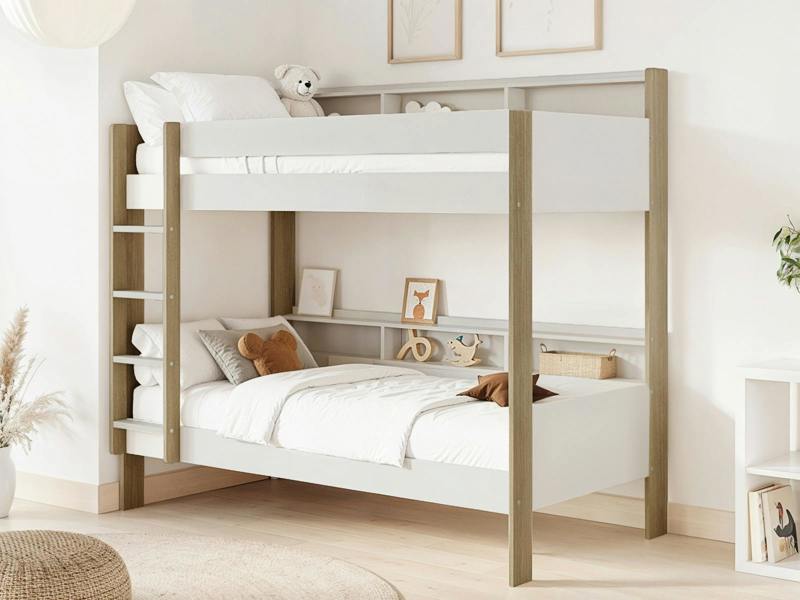 Bodie Solid Wood Storage Bunk Bed White