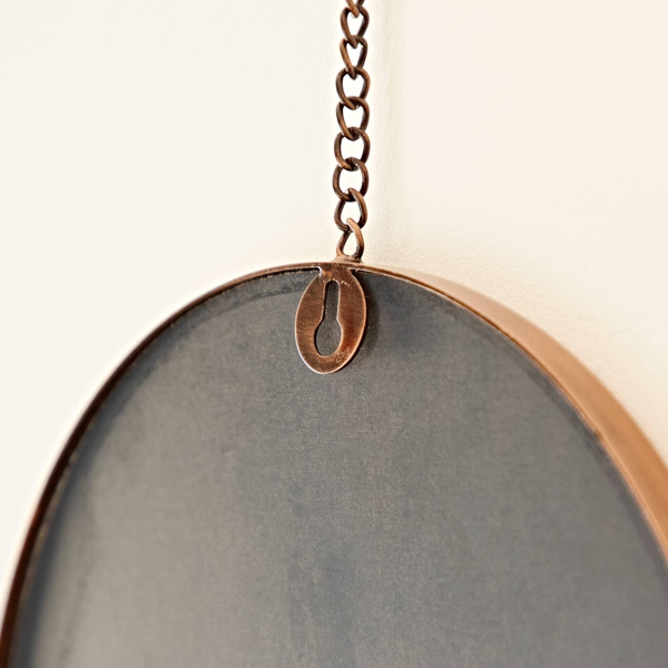 Paper High Darpan Oval Antique Copper Hanging Chain Wall Mirror