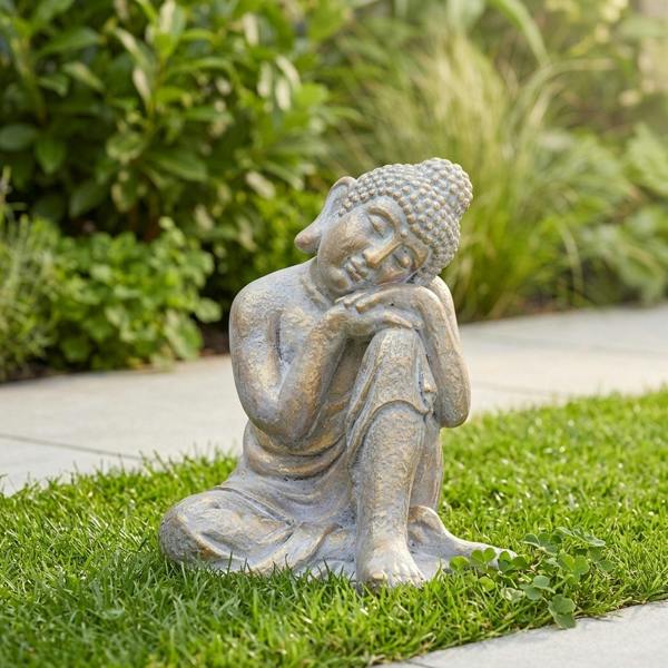 Garden Greatness Dreaming Brushed Buddha Ornament