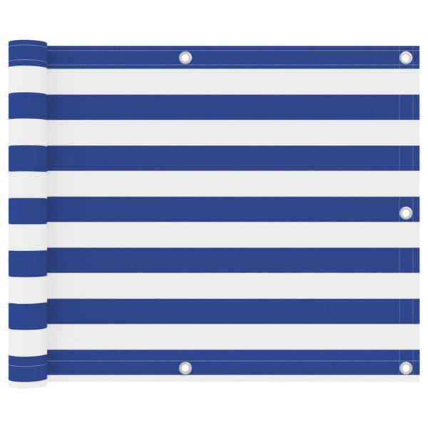 Berkfield Balcony Screen White and Blue 75x500 cm Oxford Fabric