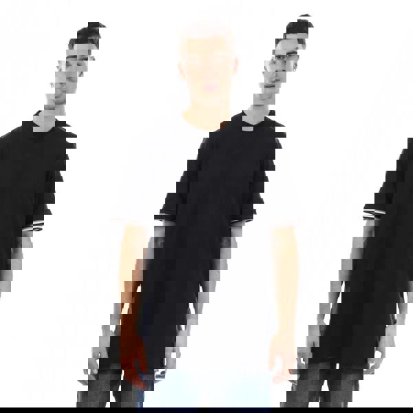 Boss Mens Thompson Signature Striped T-Shirt - Dark Blue - 