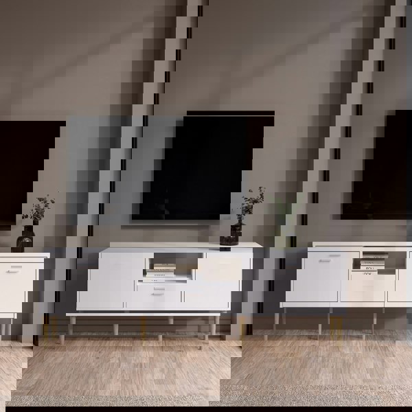 Furniture To Go Media TV Unit with 2 Doors 1 Drawer in White