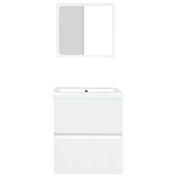 Berkfield Bathroom Sink Cabinet with Basin and Mirror White