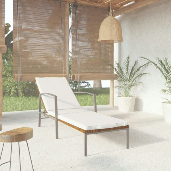 Berkfield Garden Sun Lounger with Cushion Poly Rattan Brown