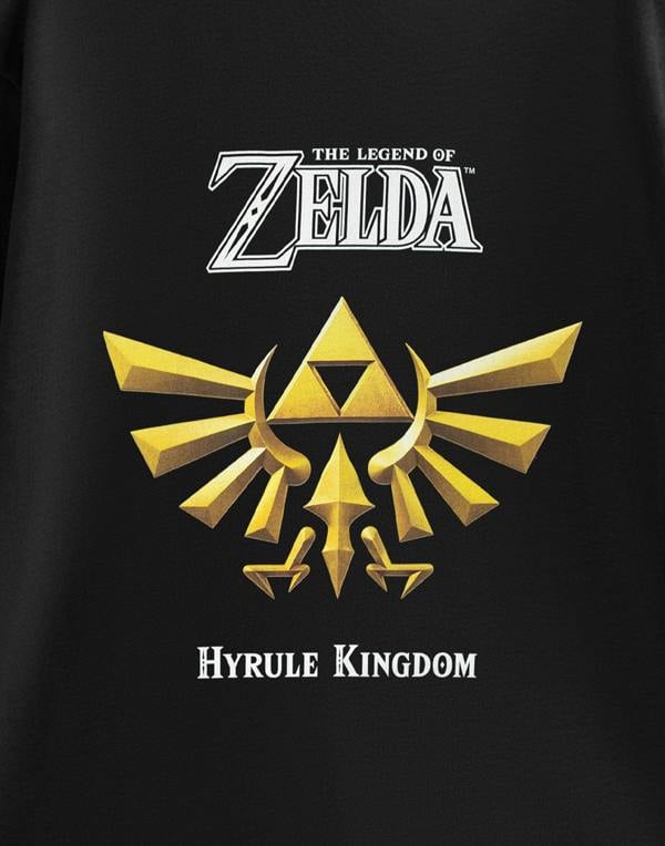 Nintendo The Legend of Zelda Mens Black Hyrule Kingdom Short Sleeved T-Shirt
