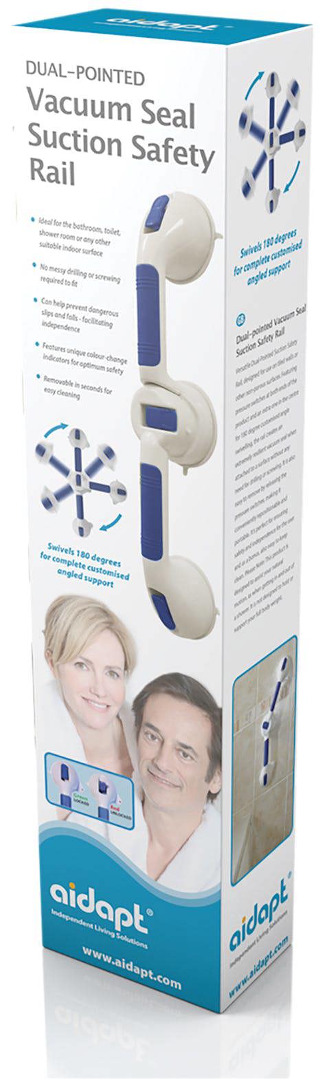 Aidapt Dual Pointed Vacuum Seal Suction Safety Rail