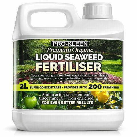 ProKleen Pro-Kleen 2L Liquid Seaweed Fertiliser Ascophyllum Seaweed Extract for Grass Vegetables Fruit Flowers Shrubs Lawns & Trees