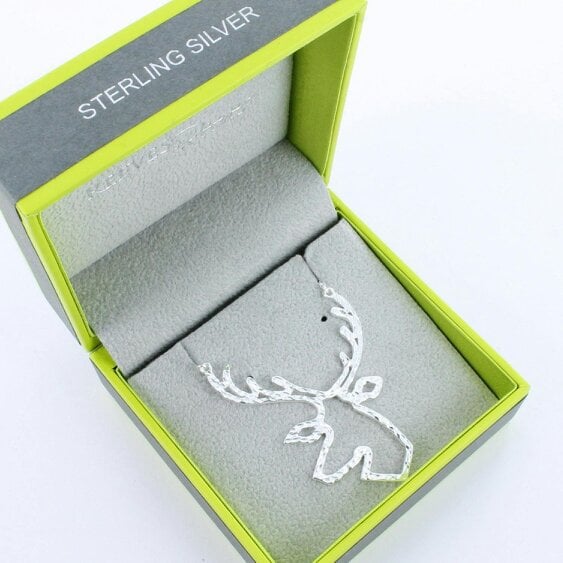 Reeves & Reeves Large Silver Stag Necklace